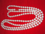 Vintage Long Faux White Pearls