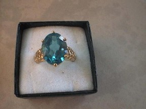 Large London Blue Topaz Gold Ring