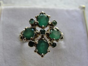 Jabberjewelry.com New Genuine Emerald Fancy Gold Ring