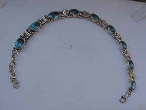 Jabberjewelry.com Vintage Blue Topaz Silver Bracelet