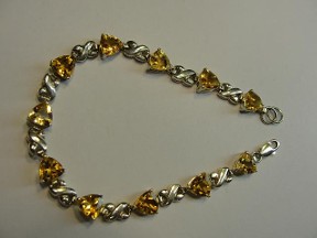Jabberjewelry.com Vintage Citrine Silver Bracelet