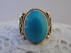 Jabberjewelry.com Large Turquoise Silver Ring