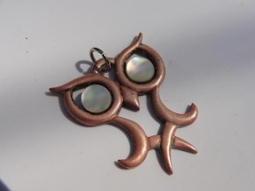Jabberjewelry.com Vintage Copper Owl Pendant