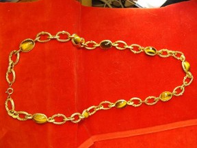 Jabberjewelry.com Gold Tone Links Tiger's Eye Necklace