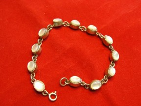 Jabberjewelry.com Silver Mother Of Pearl Bracelet