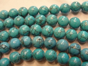 Jabberjewelry.com Vintage Spider Web Turquoise Bead Necklace