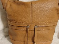 MAXX NEW YORK Pebble Leather Pouch Bucket Bag Purse 